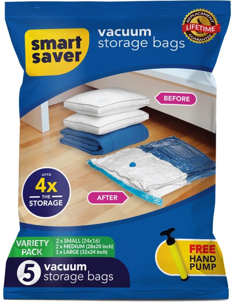 Buy SKY-TOUCH Vacuum Storage Bags Large 7 Pack with Suction Pump, 70 x 100  cm Reusable Compression Bags Space Saver, Vacuum Bag for Packing, Clothes,  Bedding, Travel Online - Shop Cleaning &