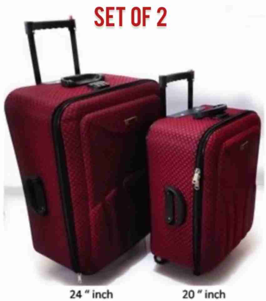 Red Polyester Travel Trolley Bag, For Luggage, Size: 22 Inch