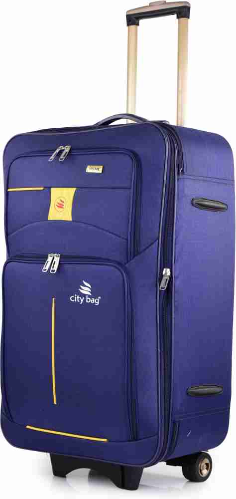 CITY BAG Medium Cabin Luggage bag (61cm)Trolley bag Two Wheel And Number  Lock Expandable Cabin & Check-in Set - 24 inch BLUE - Price in India
