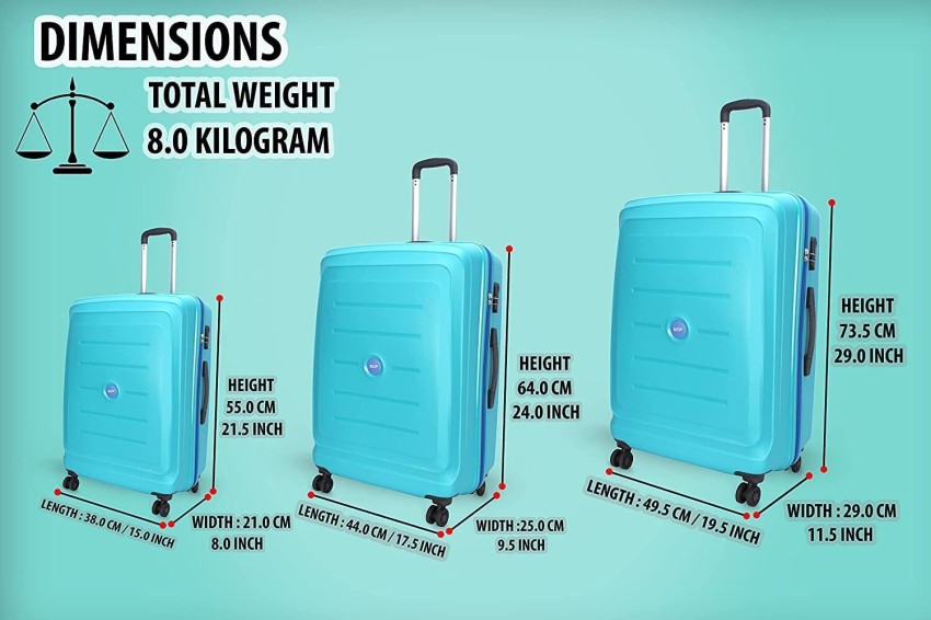 VIP Aristocrat Coral Trolley Bag|Anti-Theft Zip|8W,TSA Lock Check-in  Suitcase - 24 inch Blue - Price in India | Flipkart.com