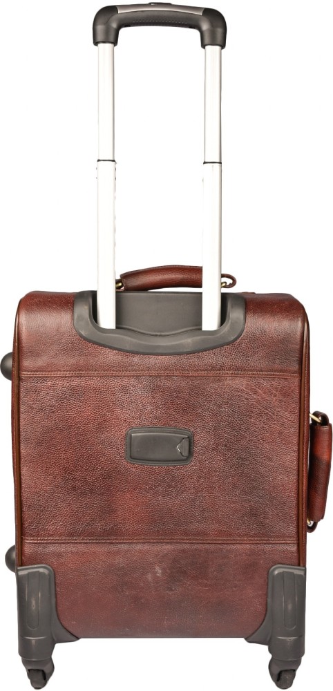 RICHSIGN LEATHER ACCESSORRIES Leather Accessories 42 litres Laptop Trolley  Bags for Men Luggage with 4 Wheels (C-Brown) Expandable Cabin & Check-in  Set - 18 inch C-Brown - Price in India