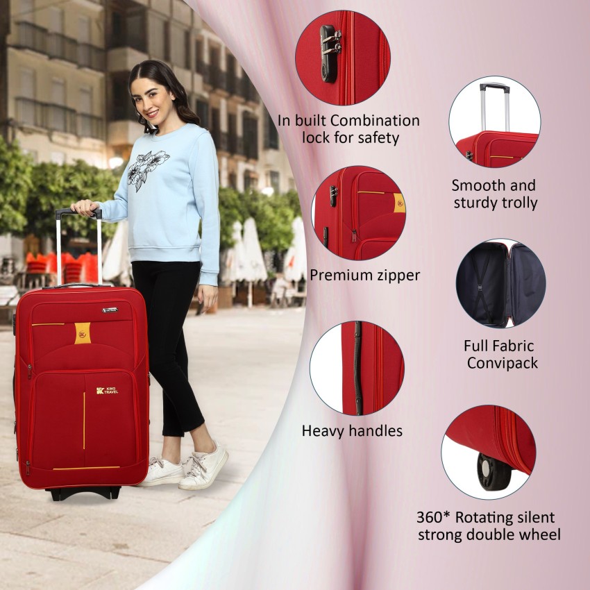 TXB Polyester Softsided Suitcase Duffel Combo Set Pack of 2 (22 Medium  Check-in Suitcase Trolley