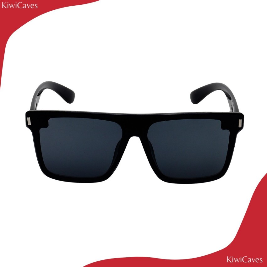 Buy KiwiCaves Rectangular Sunglasses Black For Men & Women Online @ Best  Prices in India