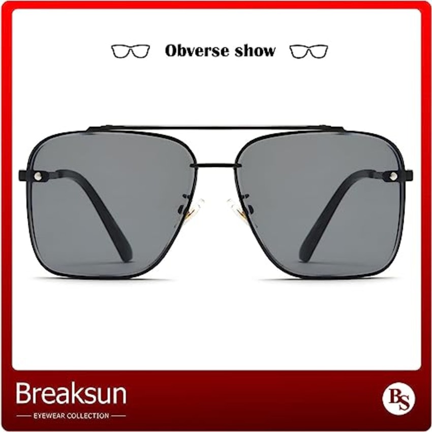  Breaksun Fashion Big Square Sunglasses for Women Men