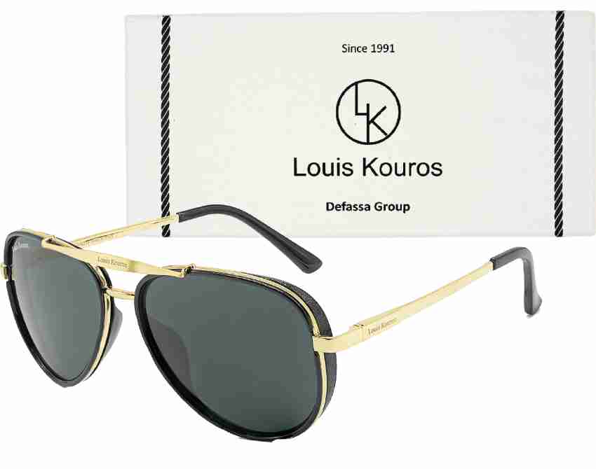 Buy LOUIS KOUROS Aviator Sunglasses Black For Men & Women Online