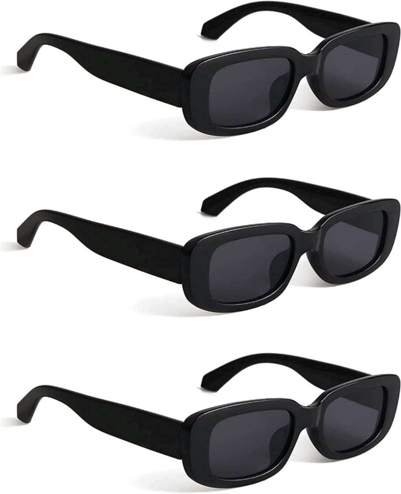 Buy GRECCY Rectangular Sunglasses Black For Men & Women Online @ Best  Prices in India