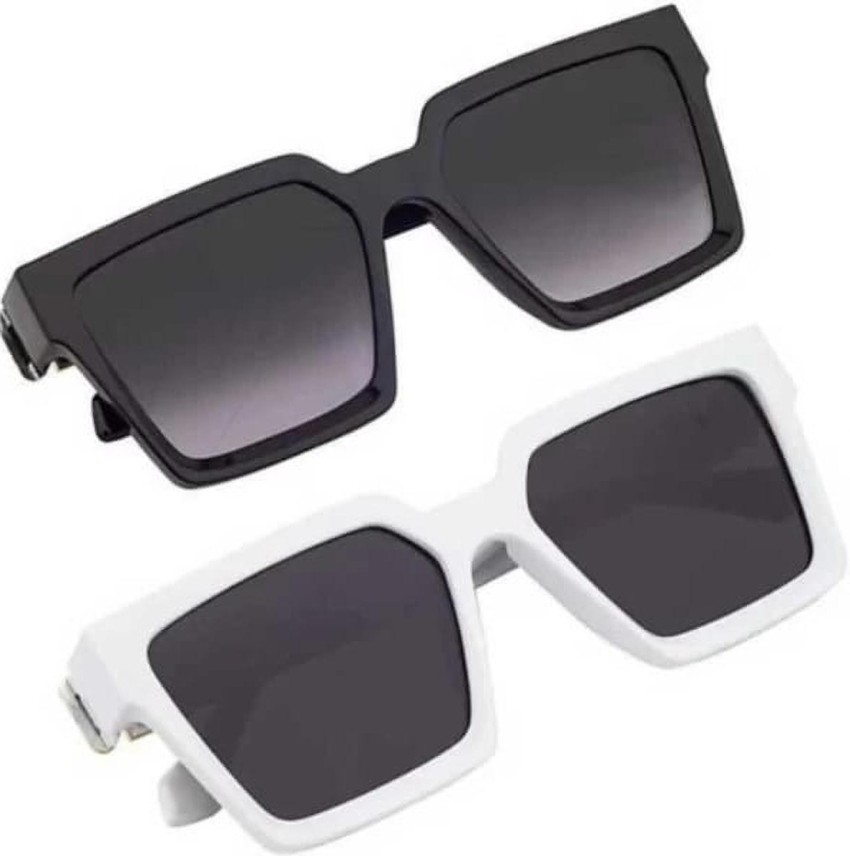 Buy Syn Traders Retro Square Sunglasses Black For Men & Women