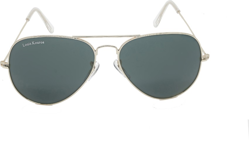 Buy Airomade Aviator Louis Kouros Black-Gold Sunglasses For Men