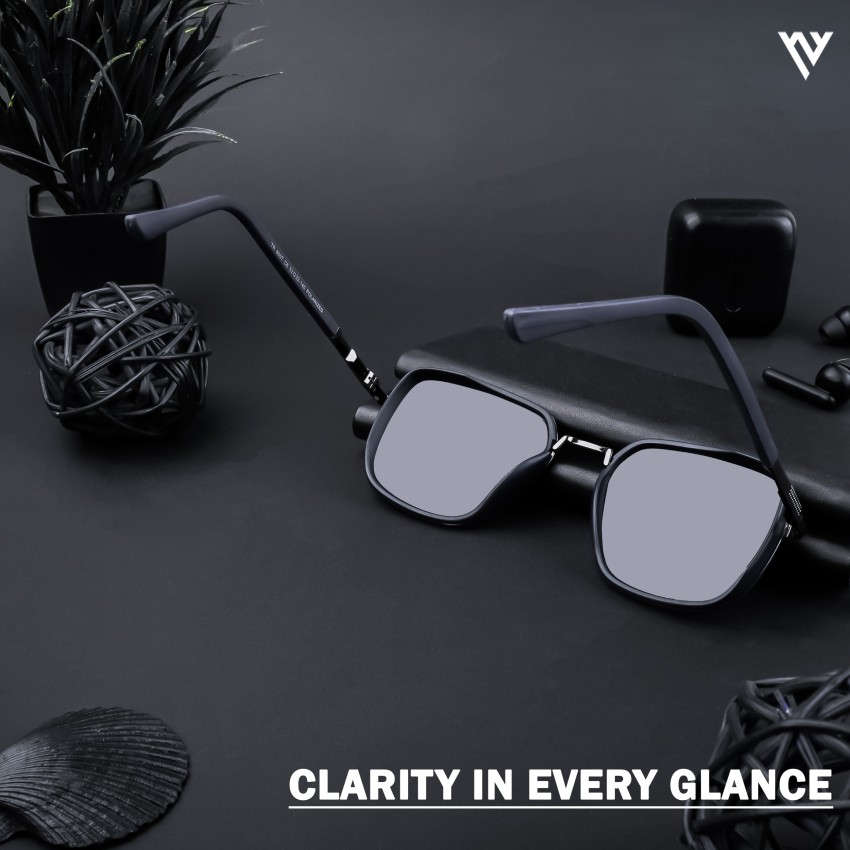 Buy VOYAGE Retro Square Sunglasses Black, Blue For Men & Women