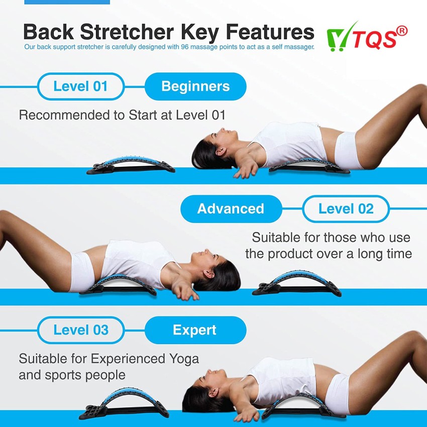 Back Stretching Device, Back Massager for Bed & Chair & Car, Multi-Level  Lumbar Support Stretcher Spinal, Lower and Upper Muscle Pain Relief  (Black/Blue) 