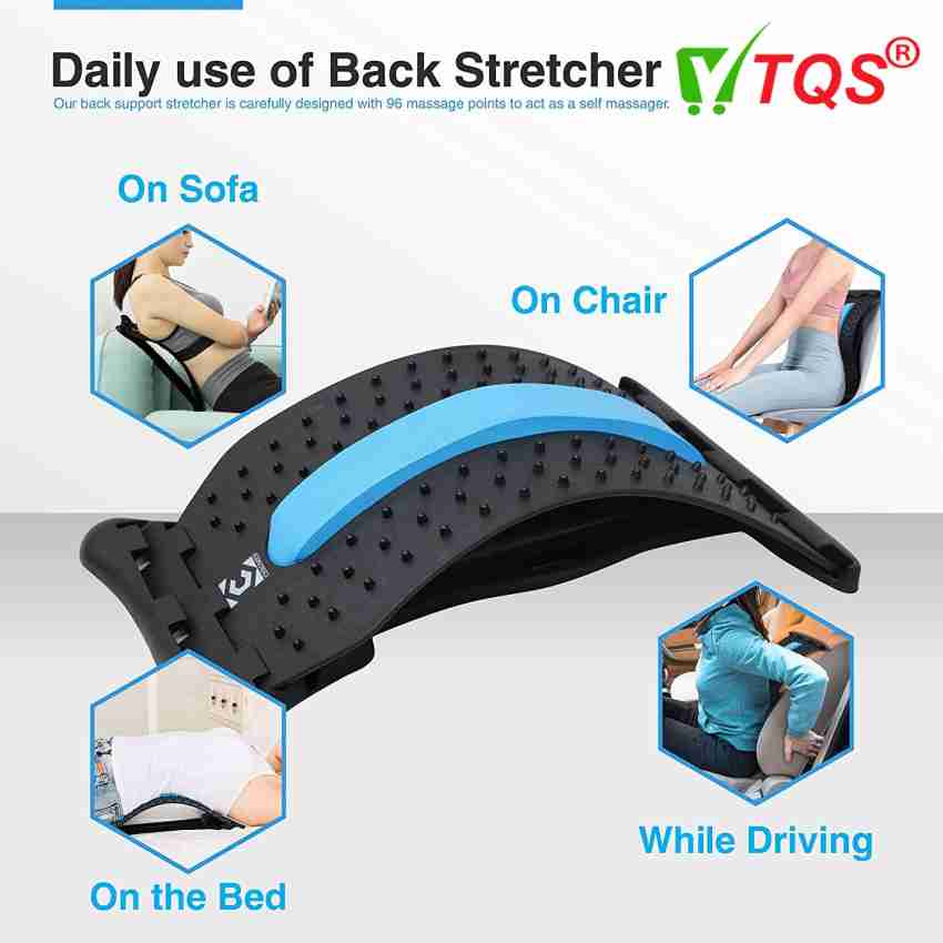 Back Stretching Device, Back Massager for Bed & Chair & Car, Multi-Level  Lumbar Support Stretcher Spinal, Lower and Upper Muscle Pain Relief  (Black/Blue) 