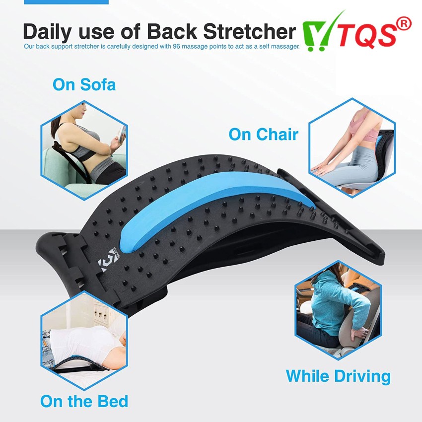 Back Stretching Device,Back Massager for Bed & Chair & Car,Multi-Level Lumbar Support Stretcher Spinal, Lower and Upper Muscle Pain Relief - Black