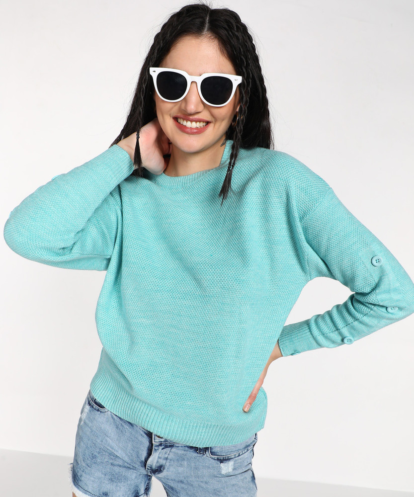 NUMERO UNO Self Design Crew Neck Casual Women Green Sweater - Buy NUMERO UNO  Self Design Crew Neck Casual Women Green Sweater Online at Best Prices in  India | Flipkart.com