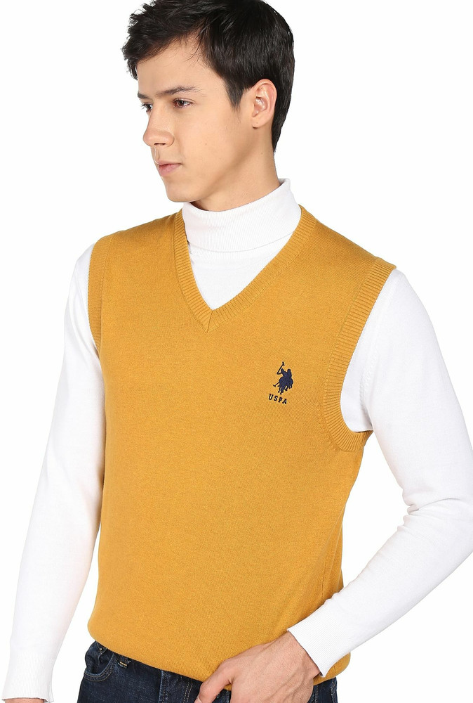 Yellow polo sweater vest outlet
