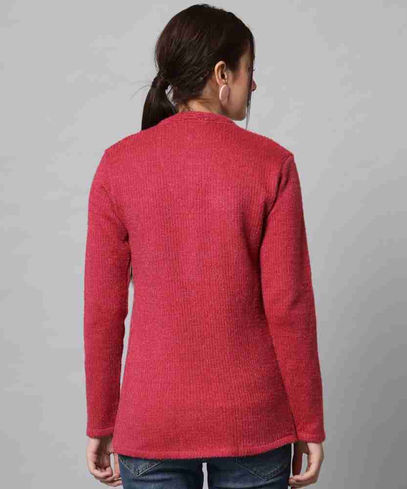 BUDAPEST Self Design Round Neck Casual Women Pink Sweater - Buy BUDAPEST  Self Design Round Neck Casual Women Pink Sweater Online at Best Prices in  India