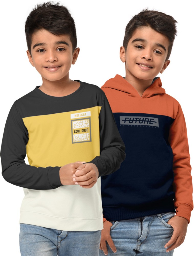 HELLCAT Boys Pack Of 2 Graphic Printed Hooded Sweatshirts - Price