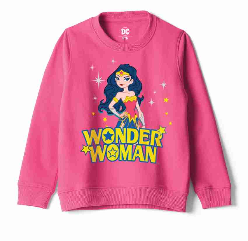 Wonder Woman Print Round-Neck Sweatshirt