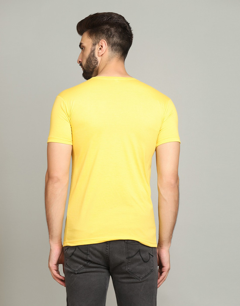 Buy online Yellow Color Block Cut & Sew T-shirt from top wear for Men by  Sidkrt for ₹449 at 55% off