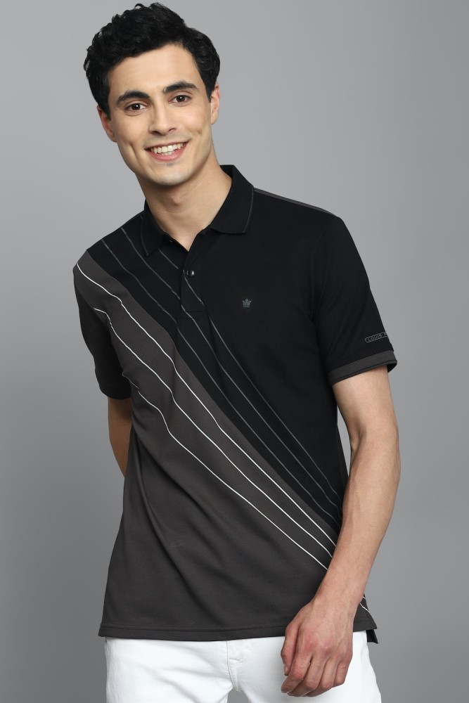 Buy Louis Philippe Maroon Cotton Regular Fit Polo T-Shirt for Mens