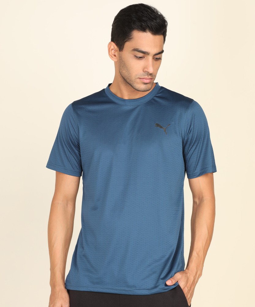 PUMA Colorblock Men Round Neck Blue T-Shirt - Buy PUMA Colorblock Men Round  Neck Blue T-Shirt Online at Best Prices in India