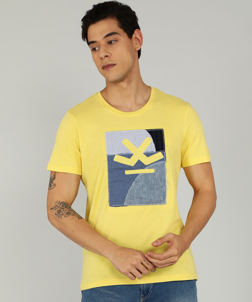 Wrogn yellow t shirt cheap