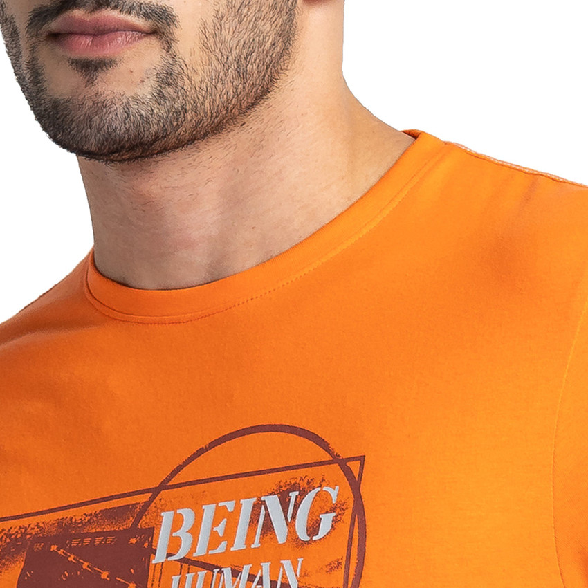 Being human orange sales t shirt