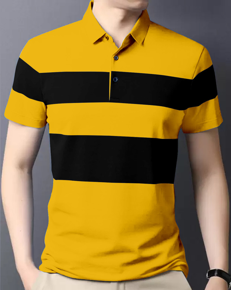 black and yellow polo