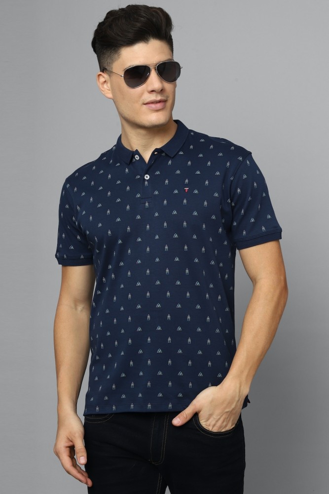 LOUIS PHILIPPE Printed Men Polo Neck Dark Blue T-Shirt - Buy LOUIS PHILIPPE  Printed Men Polo Neck Dark Blue T-Shirt Online at Best Prices in India