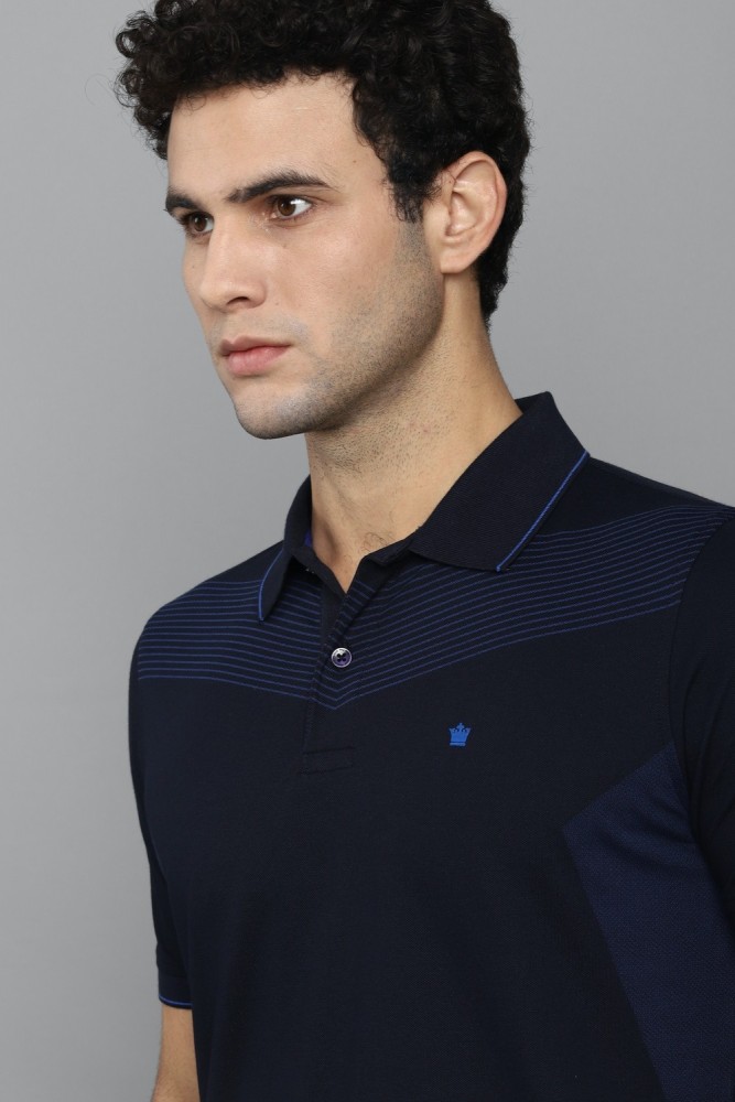 Louis Philippe Sport Solid Men Polo Neck Navy Blue T-Shirt - Price History