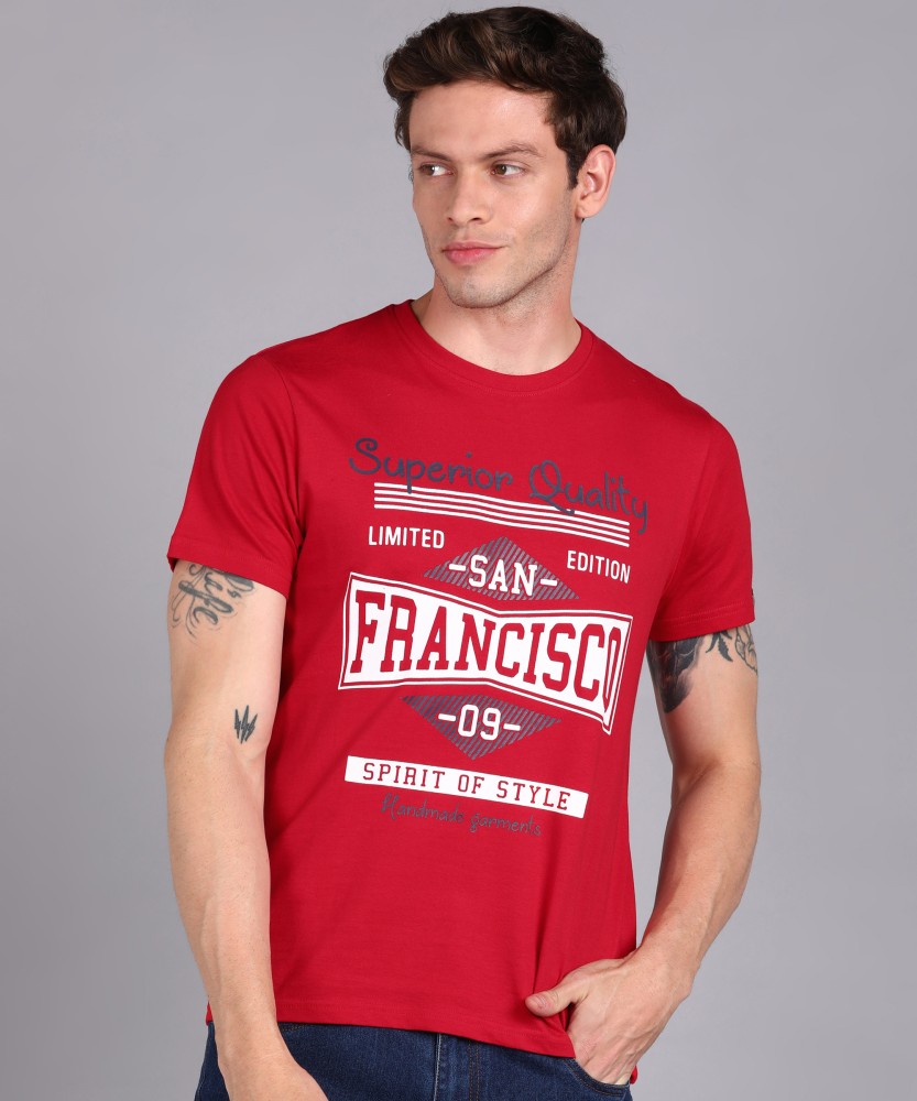 Urbano Fashion Typography Men Round Neck Red T-Shirt - Buy Urbano