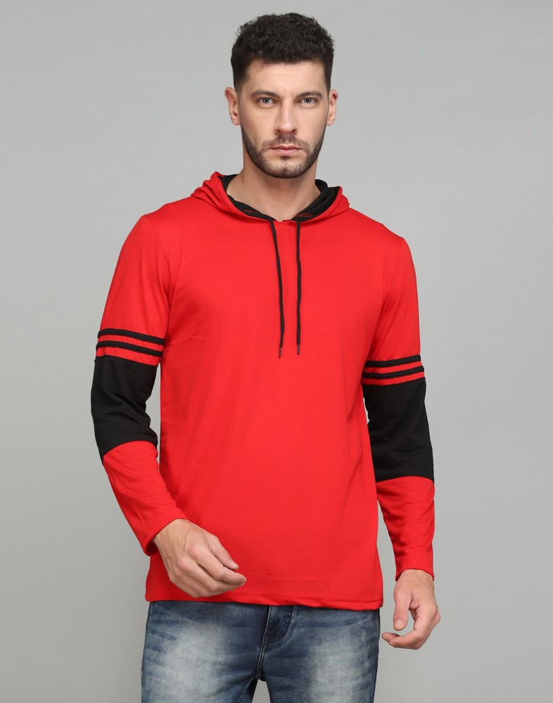 Hooded t cheap shirt mens flipkart