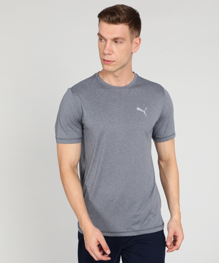 Solid Men Round Neck Grey T-Shirt - Buy Solid Men Round Neck Grey T-Shirt Online at Prices in India |