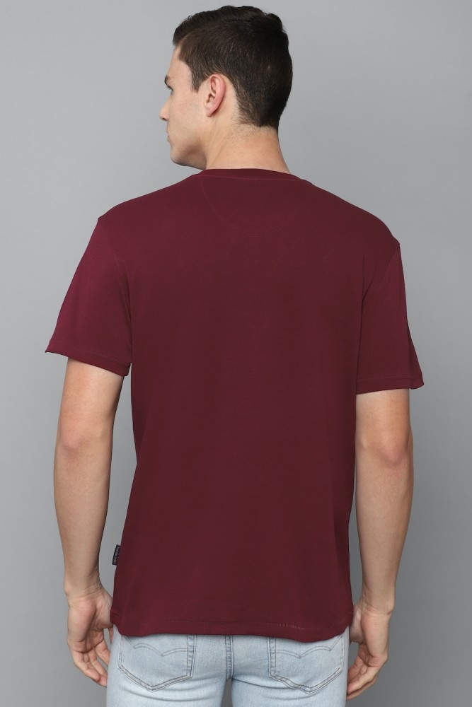 Louis Philippe cotton maroon plain polo t shirt - G3-MTS16309