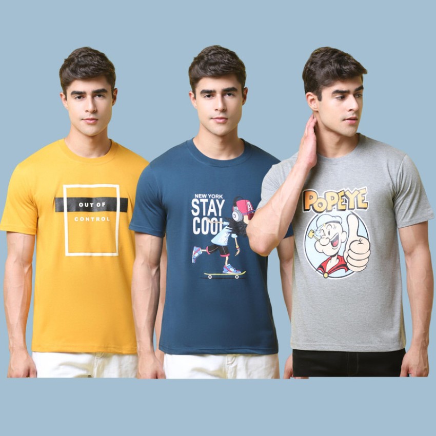 Buy STOP Grey Printed Cotton Round Neck Boys T-Shirt