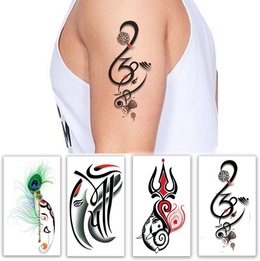 Trishul and om calligraphy dual symbol tattoo arts in four variations for  maha shivratri festival  Download on Freepik