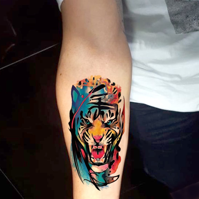Kotbs 15 Sheets Flower Lion Tiger Temporary Tattoo India  Ubuy
