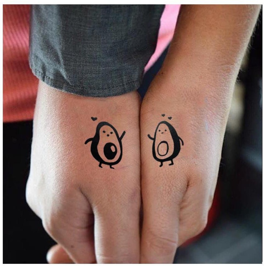Waterproof TemporaryTatoo Sticker Couple Red Heart Animal Panda Art Tattoo  WaterTransfer Fake Flash Tatto for Man Women