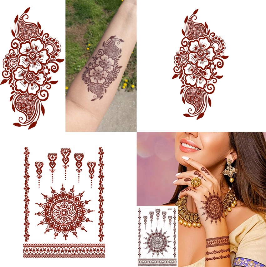 Four Flower Henna Tattoo Designs