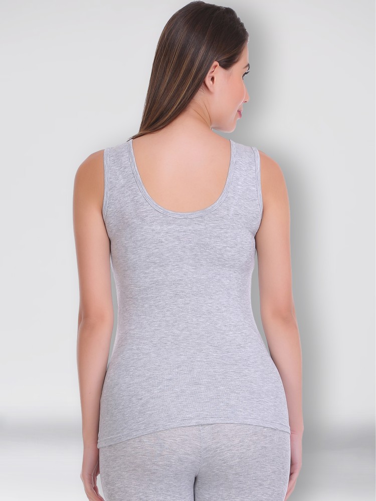 Buy Selfcare Women Sleeveless Self Design Polycotton White Thermal