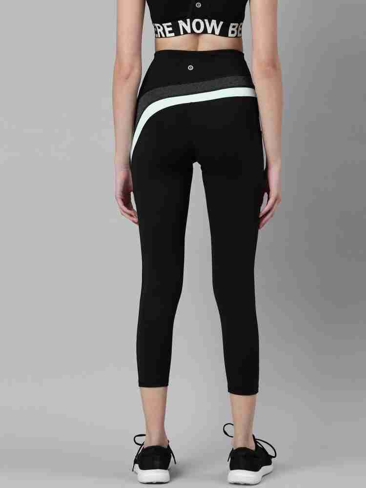 Buy Enamor Black Color-Block Sports Leggings for Women Online