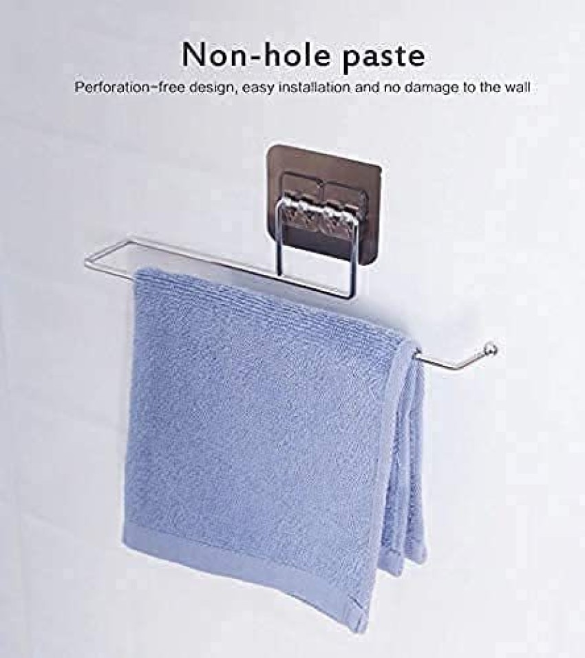 18 Inch Self Adhesive Towel Bar, No Drill Towel Rack for Bathroom Towel  Hangers Stick on Sticky Towel Holder, Bathroom Accessories Removable Towel