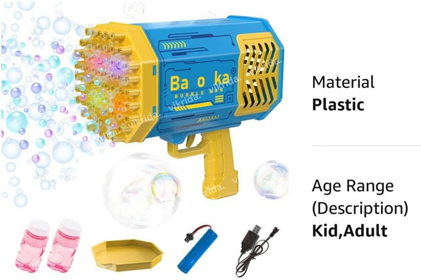 VikriDa 32 hole Bubble Gun Toy Bubble Maker Price in India - Buy VikriDa 32  hole Bubble Gun Toy Bubble Maker online at