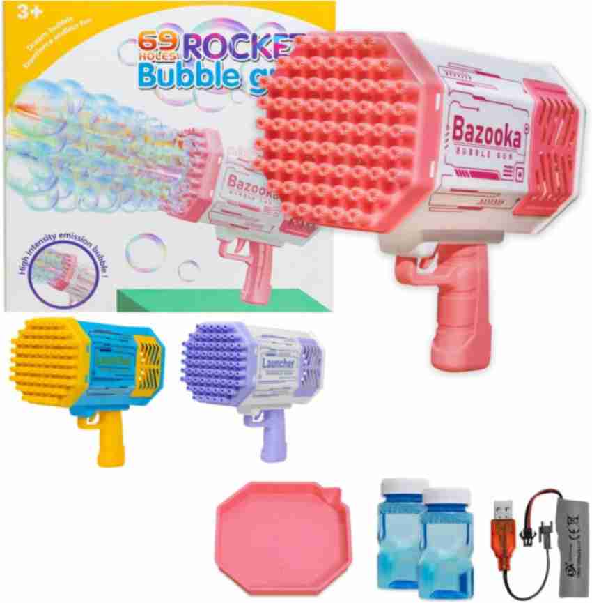 Bubble Gun, Bazooka Bubble Gun, 69 Hole Bubble Gun with 20 Packs of Bubble  Solution, Bubble Launcher Children's Toys Gifts for Adults Children Playing  and Indoor Outdoor Party Wedding: Buy Online at