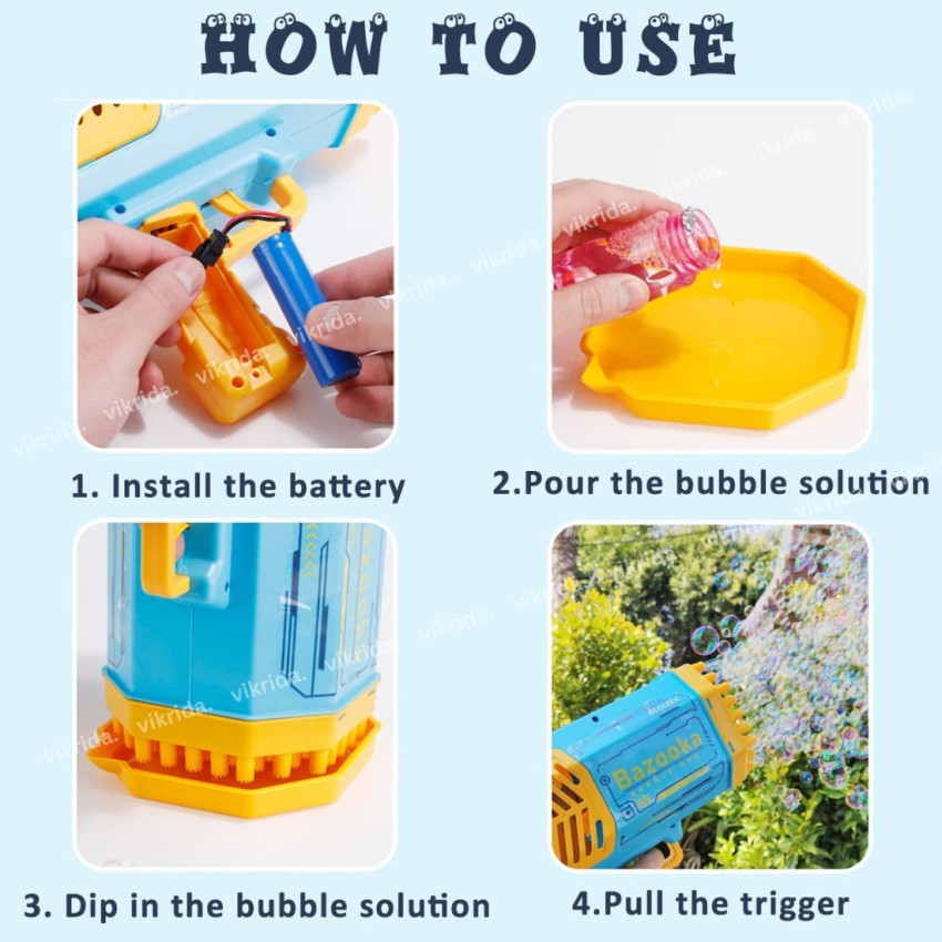 VikriDa 32 hole Bubble Gun Toy Bubble Maker Price in India - Buy VikriDa 32  hole Bubble Gun Toy Bubble Maker online at