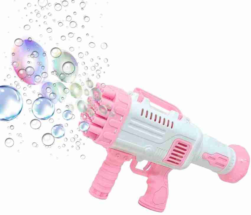 Bubble Gun 32 Holes with Bubble Solution Rocket Boom Bubble Gun (COLOR –