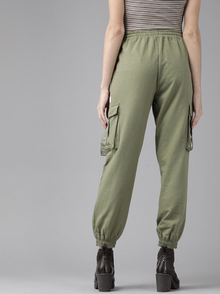 Roadster Striped Women Green Track Pants  Price History