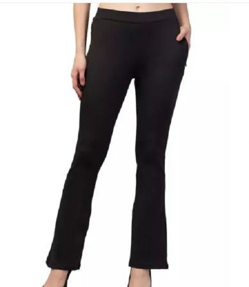 Buy Laasa High Rise Cotton Bell Bottom Pant  Black at Rs1299 online   Activewear online