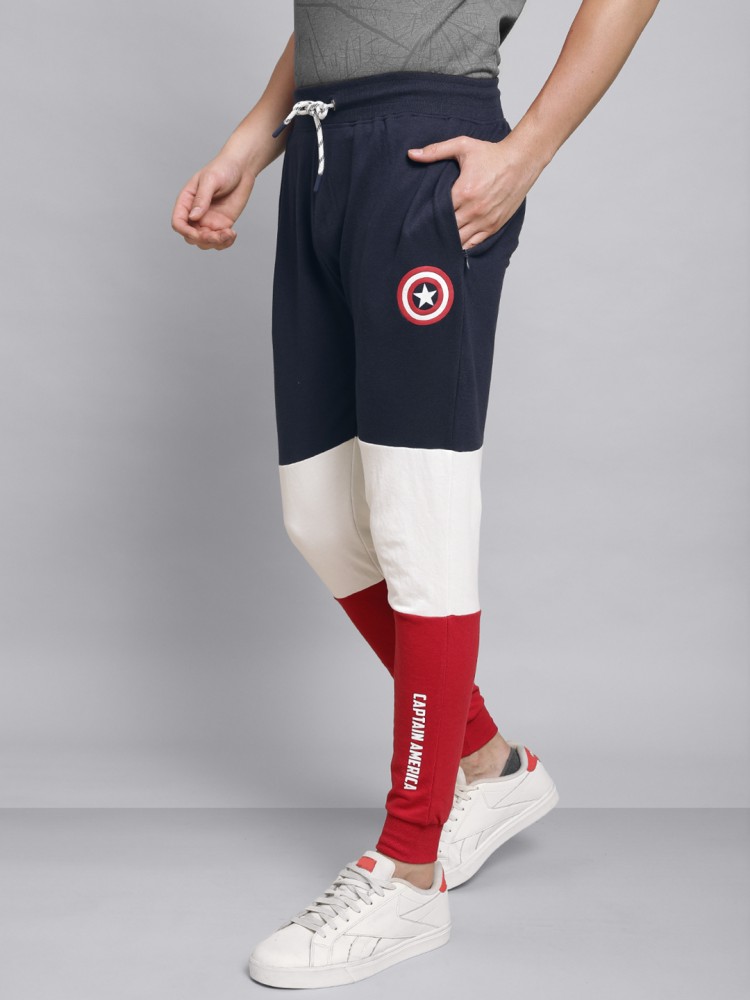 Captain America By Free Authority Colorblock Men Blue Track Pants  Buy Captain  America By Free Authority Colorblock Men Blue Track Pants Online at Best  Prices in India  Flipkartcom