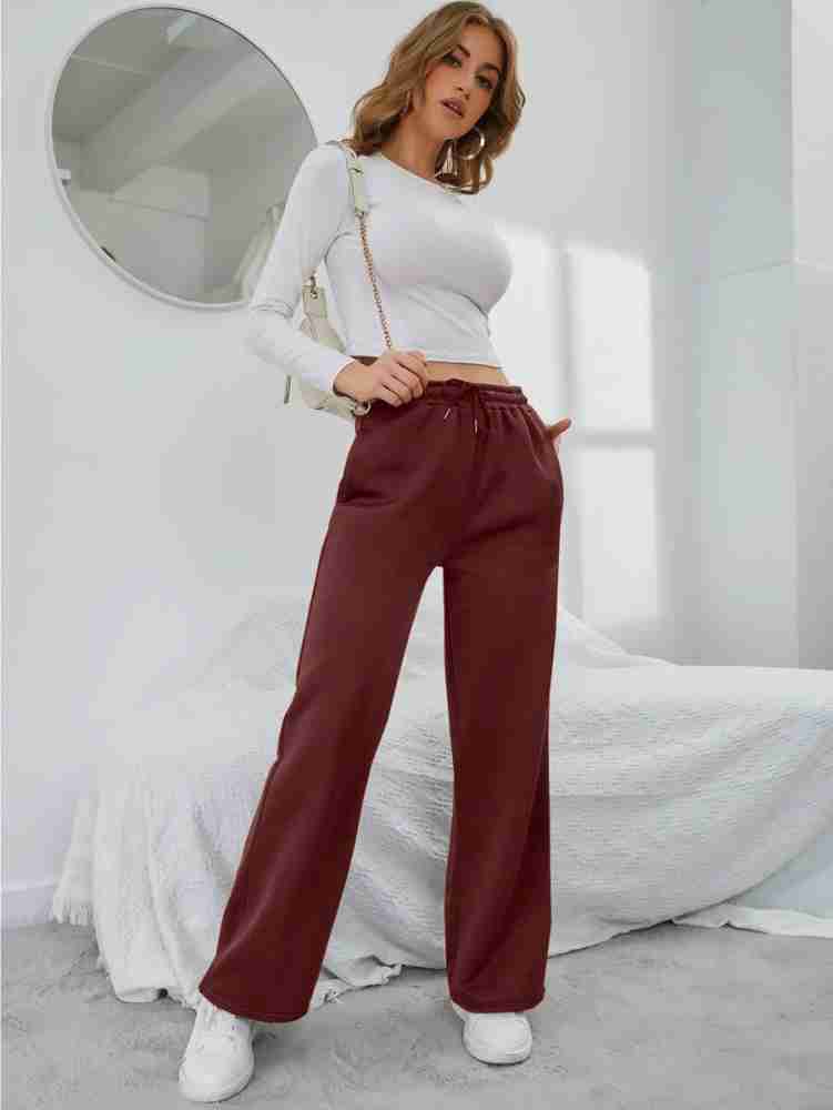 Burgundy wide jogging pants