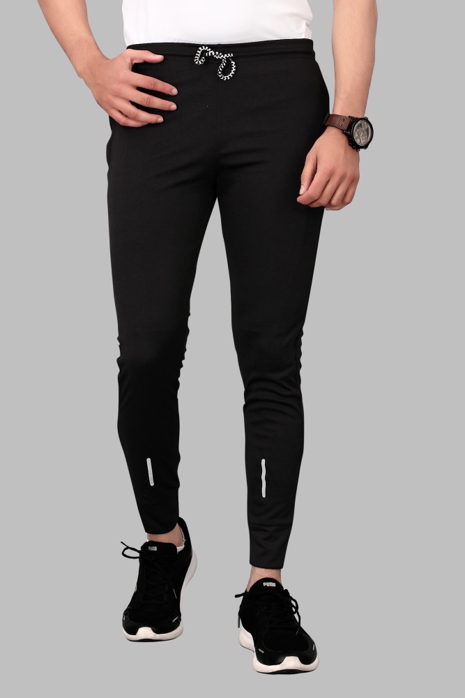 Bestfit Sportswear Black mens striped track pant For SportsNightwear